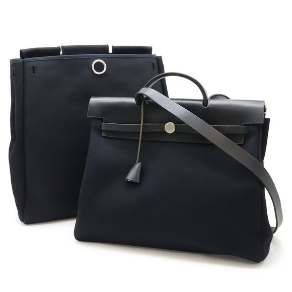 Hermes Yale Bag MM Handbag 2WAY Shoulder Bag Shoulder Toile Officier Leather - Picture 1 of 9